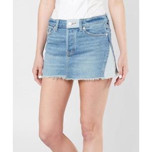 Free People Patched Denim Mini Skirt